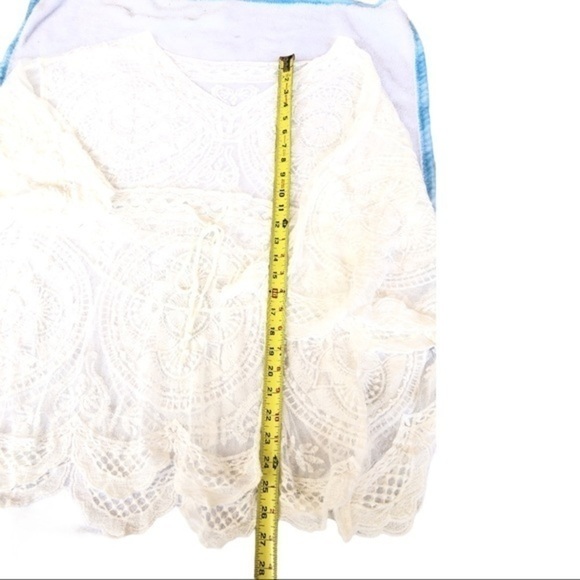 Boho lace kimono white swim cover up - Picture 4 of 4